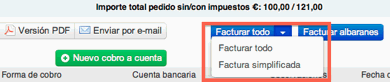 Generar factura simplificada